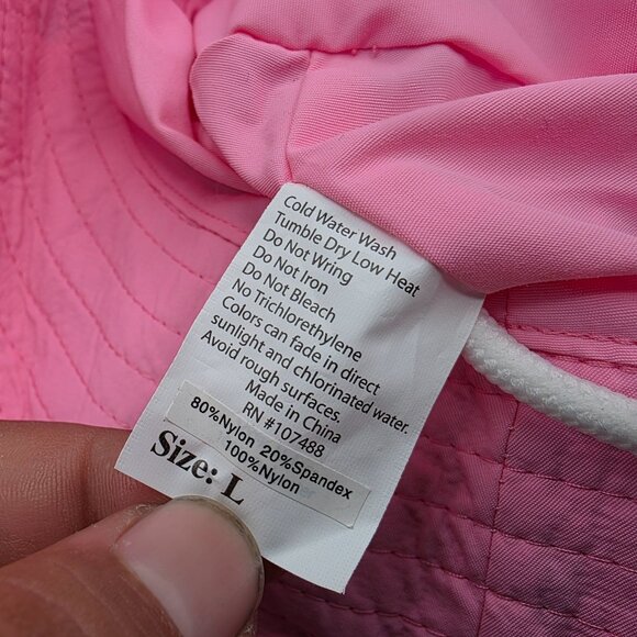 Tuga Reversible Womens Large Pink Floral Print Bucket Sun Hat Beach Summer Camp - Picture 6 of 8